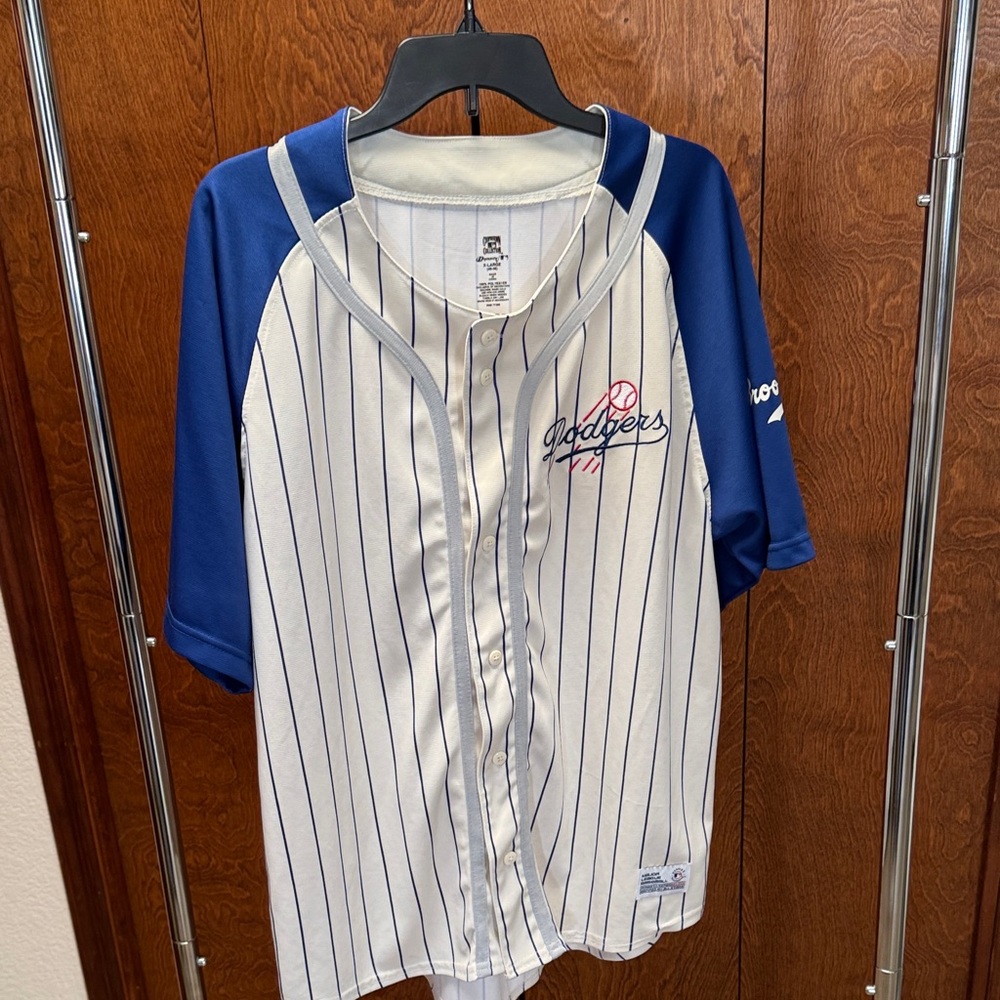 Cooperstown Collection Brooklyn Dodgers Blue and White Pinstripe Jersey